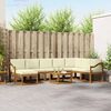 vidaXL Комплект дивани за открито 9 pcs Натурален и Крема