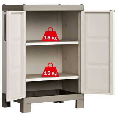Keter Нисък шкаф за съхранение Excellence, бежово и таупе, 97 см