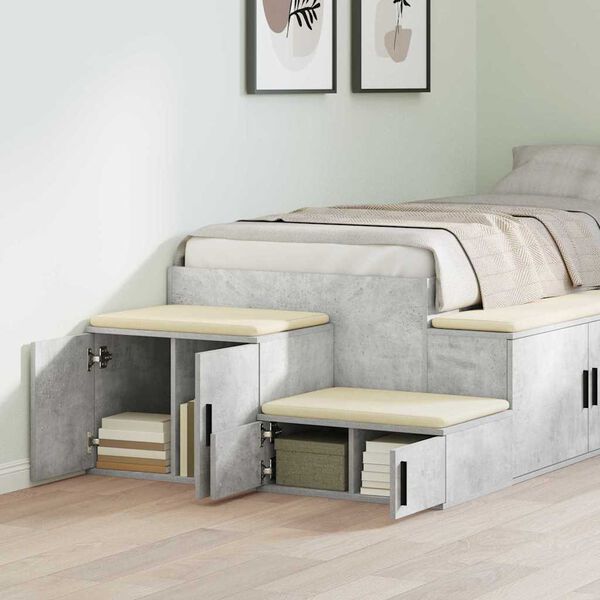 vidaXL Шкаф за съхранение 2 pcs Циментено сиво 108 x 41 x 40 см