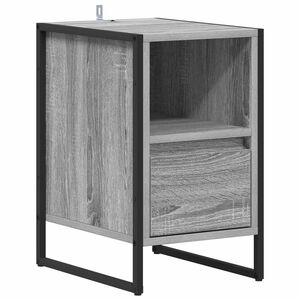 vidaXL Нощно шкафче Сив Сонома 39,5 x 30 x 50 см Инженерна дървесина