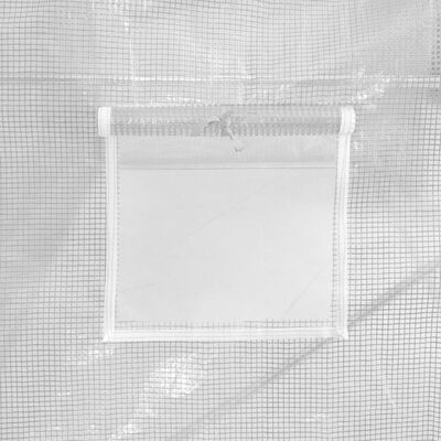 vidaXL Оранжерия със стоманена рамка бяла 12 м² 6x2x2 м