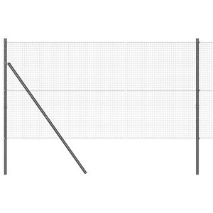 vidaXL Стълб за ограда. Сив