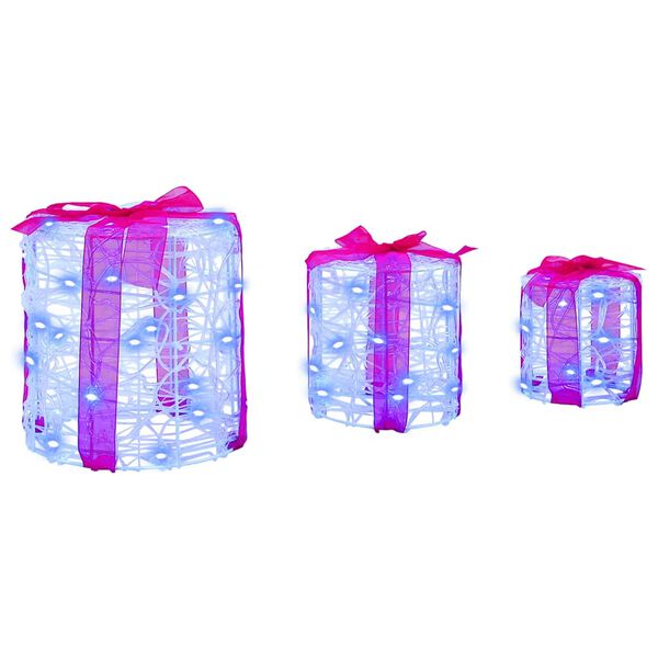 vidaXL Декорация на подаръчна кутия 3 pcs Синьо 20 x 20 x 21 см Акрил