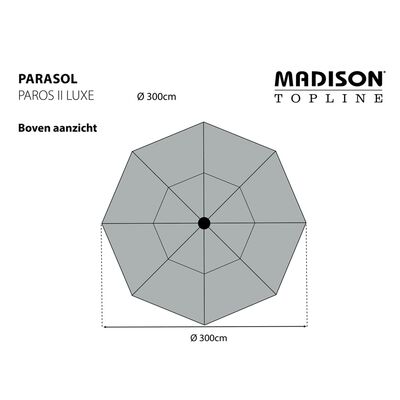 Madison Градински чадър Paros II Luxe, 300 см, екрю