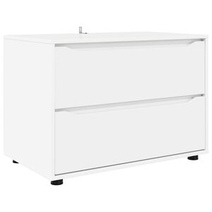 vidaXL Шкаф за съхранение 80 x 48 x 57 см Инженерна дървесина Бяло