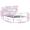 vidaXL Легло с етажерка за книги, без матрак, 140x190 см, бор масив