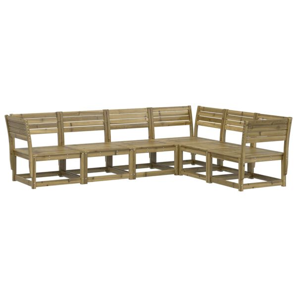 vidaXL Градински комплект 6 части импрегнирано борово дърво