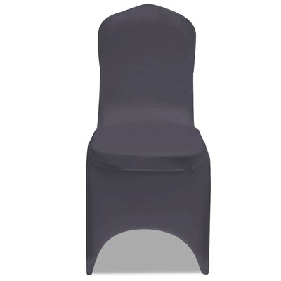 vidaXL Покривни калъфи за столове, еластични, 4 бр, антрацитно черно