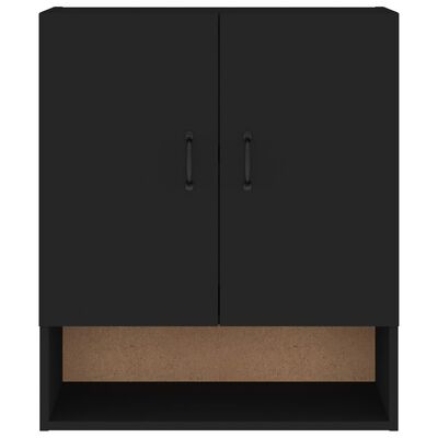 vidaXL Стенен шкаф, черен, 60x31x70 см, инженерно дърво