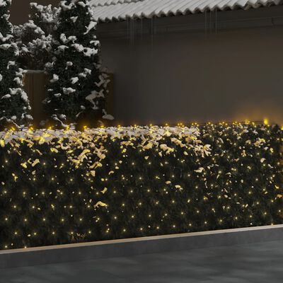 vidaXL Коледна светеща мрежа топло бяла 3x2 м 204 LED закрито/открито