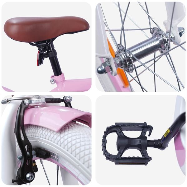 vidaXL Детски Велосипед 18 инча за 5-7 години Светло розово