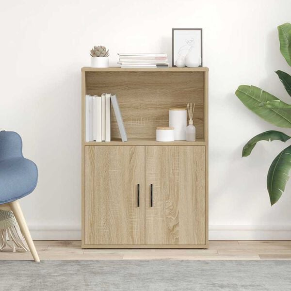 vidaXL Библиотека, сонома дъб, 60x24x85 см, инженерно дърво