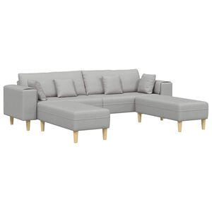 vidaXL Диван 3 pcs Облачно сиво 250 x 188 x 76 см текстил