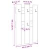vidaXL Стенен закачалка за палта Старо дърво 65 x 3 x 100 см
