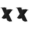 vidaXL Крака за масичка за кафе, X-образни, 2 бр., черни, 60 x (30-31) см, стомана