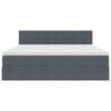 vidaXL Легло с място за съхранение и LED Тъмен сив 180 x 200 cm Кадифе