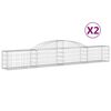 vidaXL Габионни кошници арка 2 бр 300x30x40/60 см поцинковано желязо
