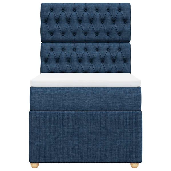 vidaXL Боксспринг легло с матрак, синьо, 100x200 см, плат