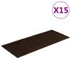 vidaXL Изтривалки за стълби, самозалепващи се, 15 бр., 60x25 см, кафяви, правоъгълни