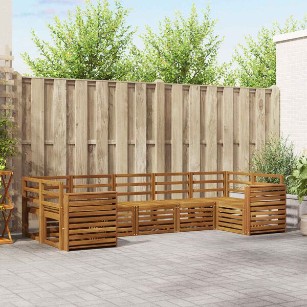 vidaXL Комплекти дивани 7 pcs Естествен Солидно акациево дърво