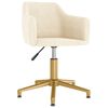vidaXL Въртящи се трапезни столове, 6 бр, кремави, кадифе