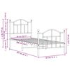vidaXL Метална рамка за легло с горна и долна табла, бяла, 90x200 см