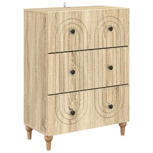 vidaXL Чекмеджетен шкаф Дъб сонома 66 x 34,5 x 90 см