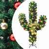 vidaXL Коледен кактус със стойка и LED, зелен, 180 см, PVC