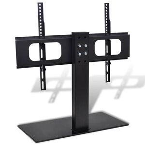 vidaXL Стойка за телевизор с основа, метална, черна, 32"-70