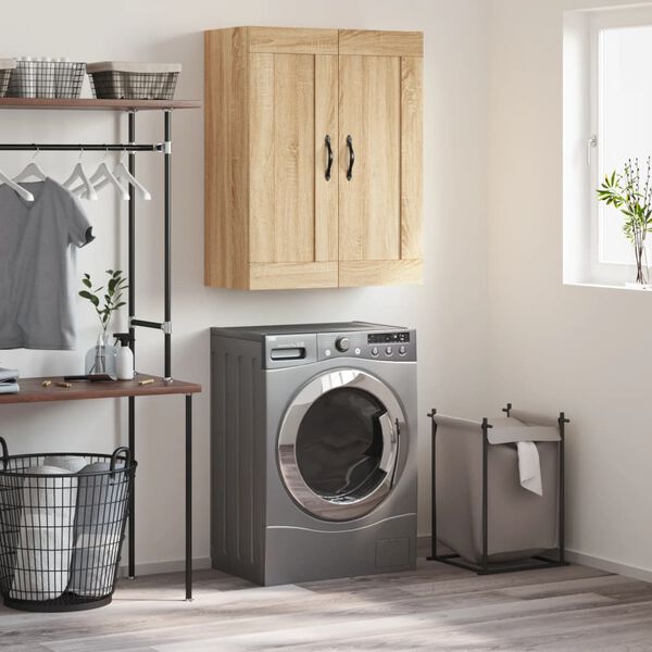 vidaXL Стенен шкаф дъб сонома 69,5x34x90 см инженерно дърво