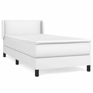 vidaXL Боксспринг легло с матрак, бяло, 100x200 см, изкуствена кожа
