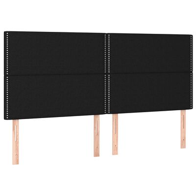 vidaXL Рамка за легло с табла, черна, 180x200 см, плат