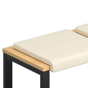 vidaXL Възглавница за пейка 2 pcs Текстурен велур Кремаво