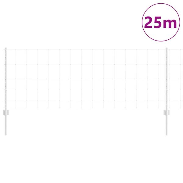 vidaXL Ограда с пост Сребрист 0,8 x 25 m Стомана
