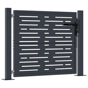 vidaXL Градинска порта, антрацит, 100x75 см, стомана, квадратен дизайн