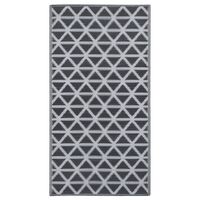 vidaXL Външен килим, черен, 190x290 см, PP