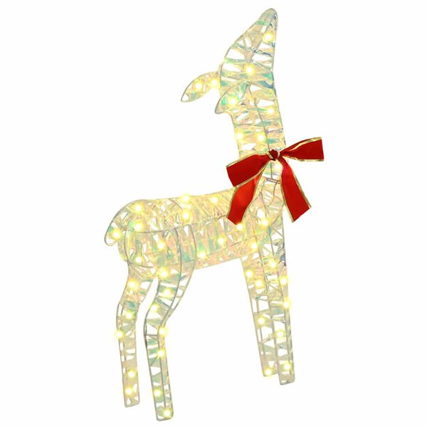 vidaXL Семейство елени 3 pcs Топло бяло 67 x 26 x 127 см PET