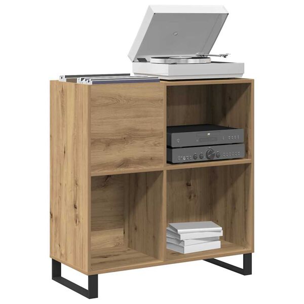 vidaXL Шкаф за грамофонни плочи с рафт дъб артизан 85 x 38 x 89 см