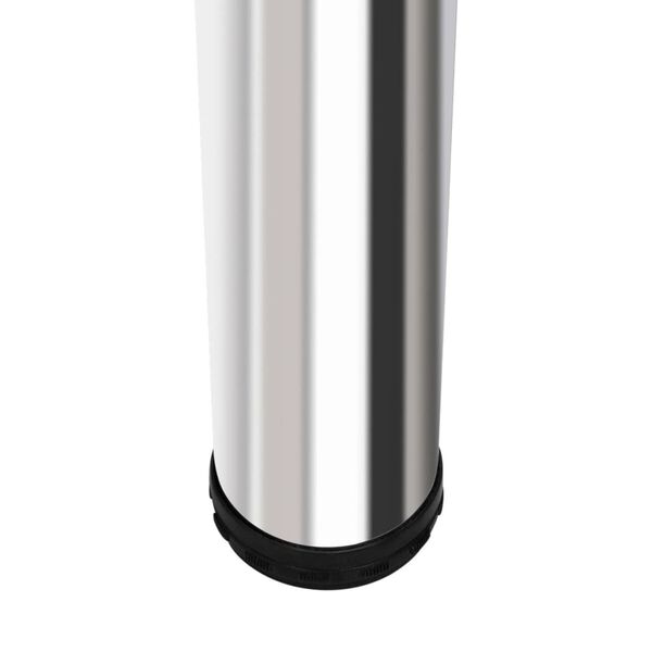 vidaXL Бар маса от МДФ с 2 стоманени крака, силен гланц, бяла