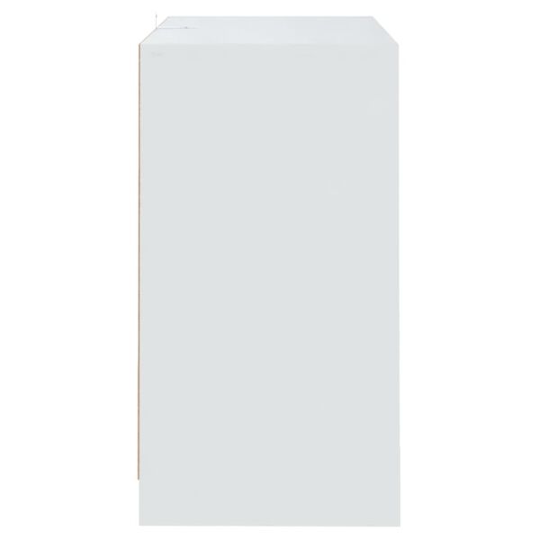 vidaXL Сайдборд, бял, 70x41x75 см, инженерно дърво