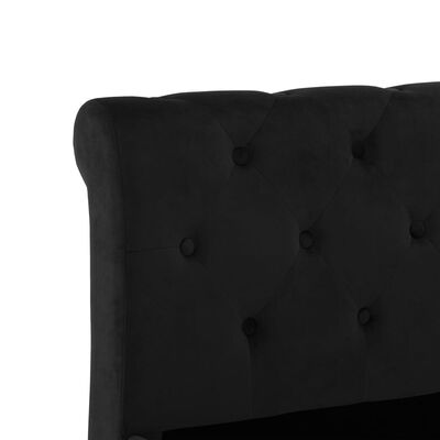 vidaXL Рамка за легло, черна, кадифе, 100x200 см