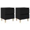 vidaXL Бюра за легло 2 pcs Черния дъб 40 x 35 x 50 см Инженерно дърво