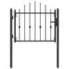vidaXL Врата за ограда ASTEN 100 x 75 cm Метал Черно С ключалка