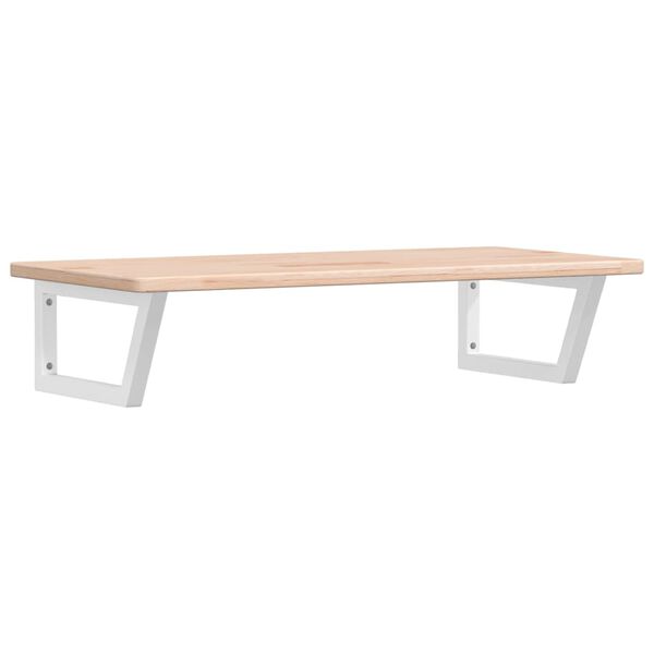 vidaXL Стенен рафт за мивка, стомана и масивно дърво дъб