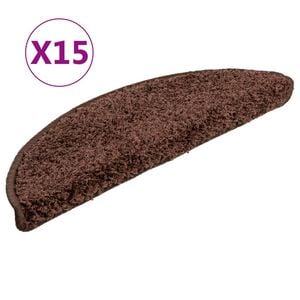 vidaXL Изтривалки за стълби, 15 бр., 56x17x3 см, кафяви, полукръгли