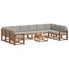 vidaXL Комплект дивани за открито 11 pcs Естествено и светло сиво