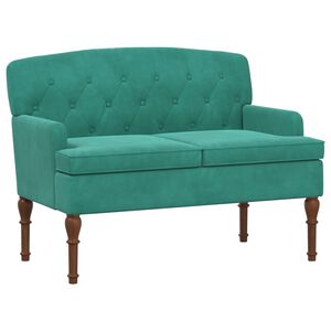 vidaXL Двуместен диван с копчета Тюркоаз 111 x 65 x 79 см Кадифе