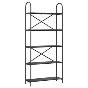 vidaXL Рафт за книги Черния дъб 80 x 30 x 183 см Инженерно дърво