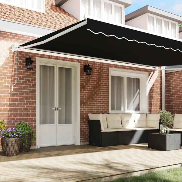 vidaXL Сенник Черно 500 x 300 x 165 см Полиестер и метал