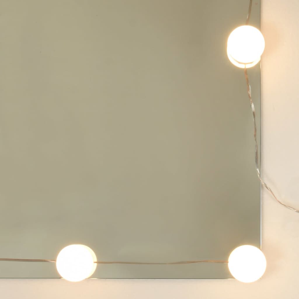 vidaXL Тоалетка с LED, бяла, 74,5x40x141 см